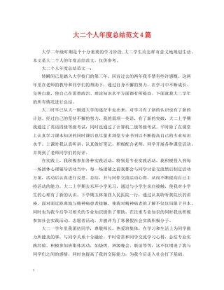 大二个人年度总结范文4篇 