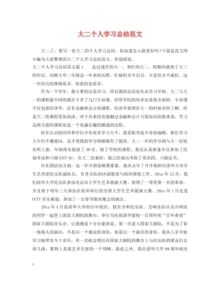 大二个人学习总结范文 