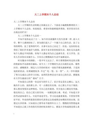 大二上学期末个人总结 (2) 