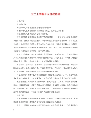大二上学期个人自我总结 