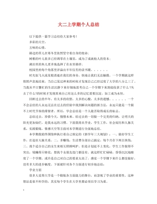 大二上学期个人总结 