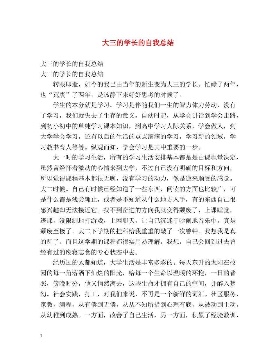 大三的学长的自我总结 _第1页