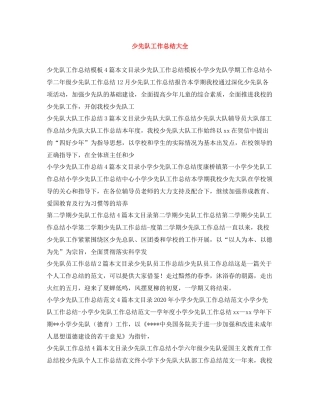 少先队工作总结大全