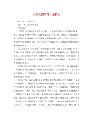 大三大四学习计划例文 (2) 