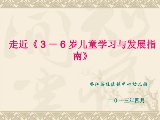 —岁儿童学习与发展指南解读 ()