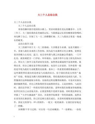 大三个人总结自我 