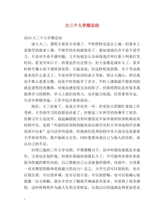 大三个人学期总结 