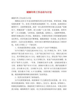 城镇年终工作总结与计划 