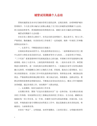 城管试用期满个人总结 