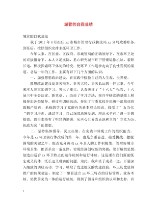 城管的自我总结2 