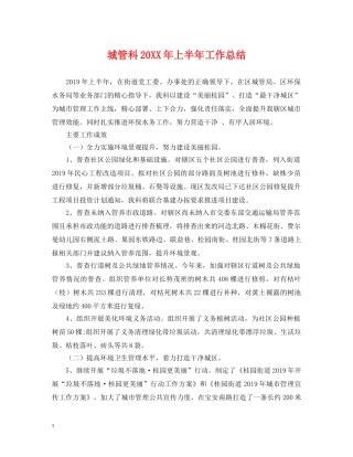 城管科20XX年上半年工作总结 