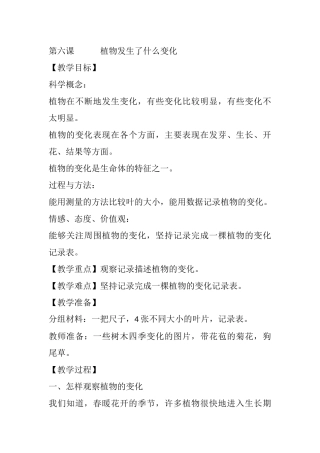 第六课   植物发生了什么变化
