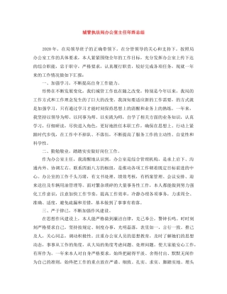 城管执法局办公室主任年终总结 