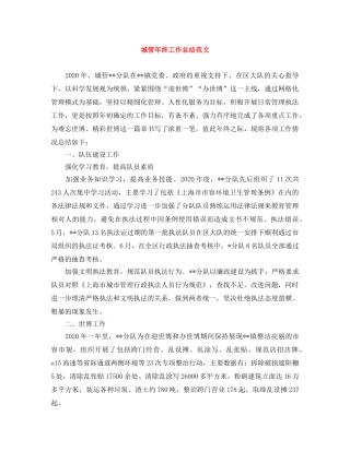 城管年终工作总结范文 