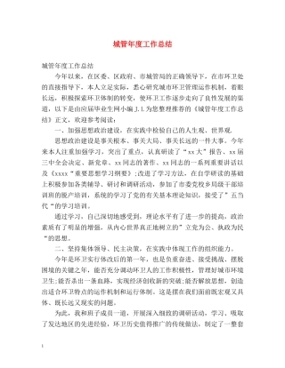 城管年度工作总结 
