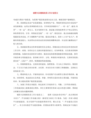 城管大队精准扶贫工作计划范文 