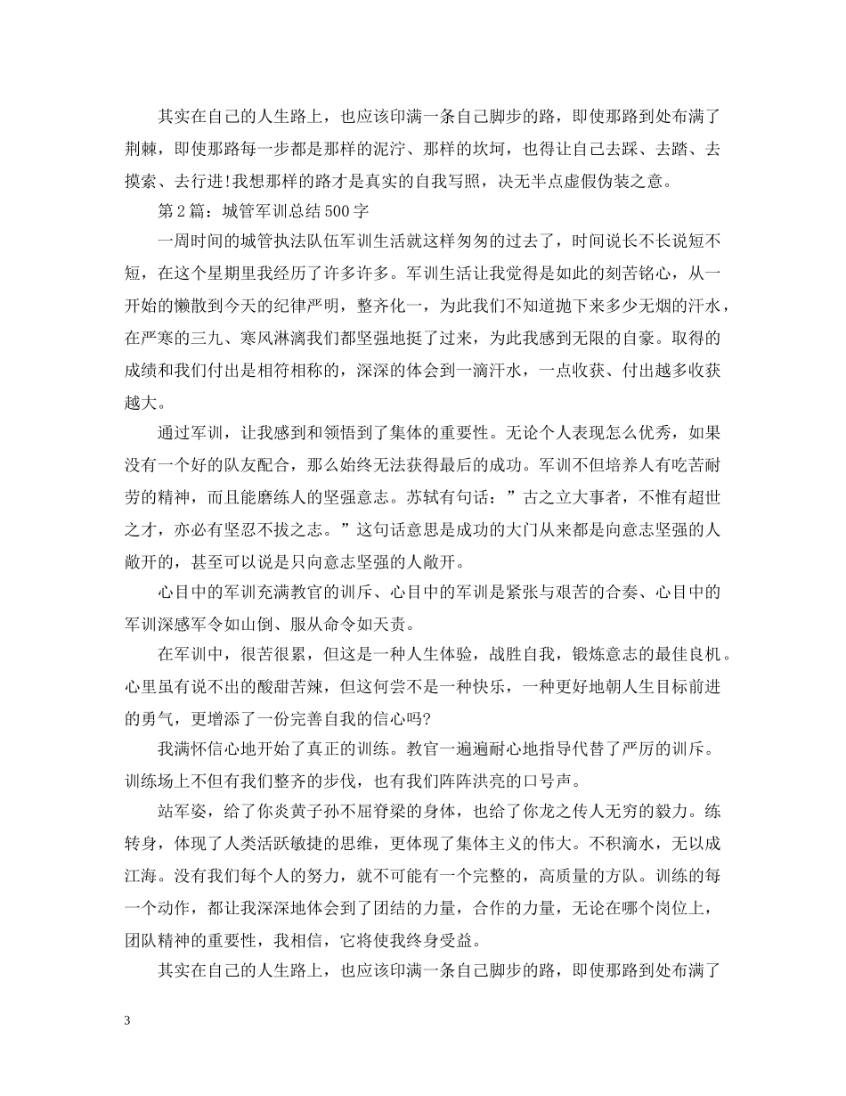 城管军训总结500字 _第3页