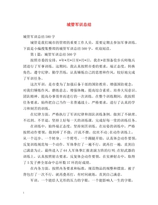 城管军训总结 (2) 