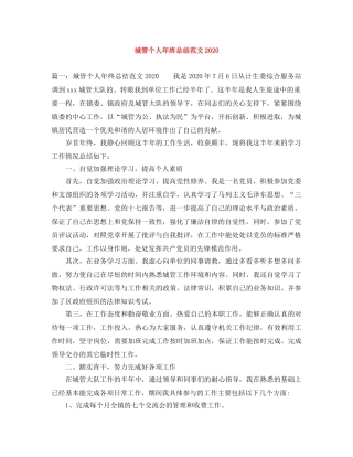 城管个人年终总结范文2020 