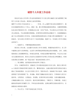 城管个人年度工作总结 