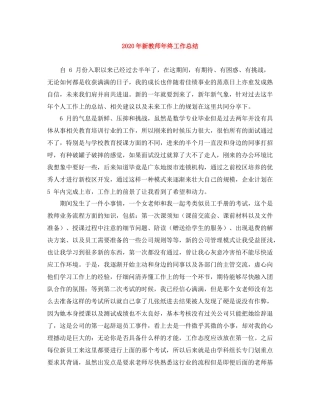 2020年新教师年终工作总结