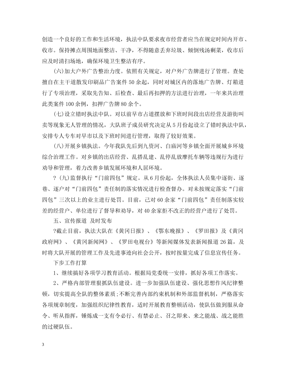 城市管理执法大队工作总结 _第3页