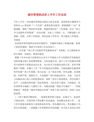 城市管理执法者上半年工作总结2 