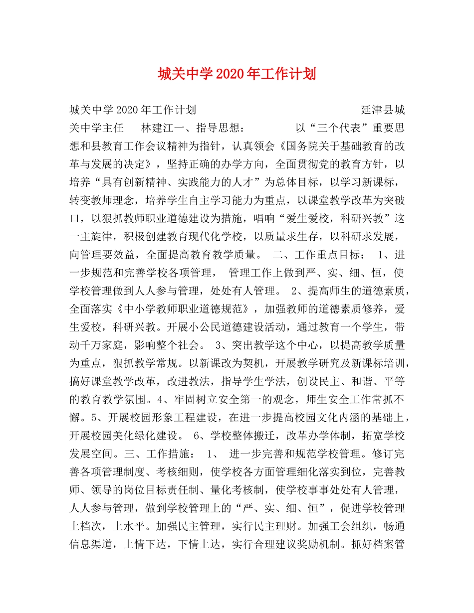 城关2020年工作计划 _第1页