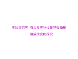 第二部分专题五实验探究三有关反应物过量导致物质组成改变的探究