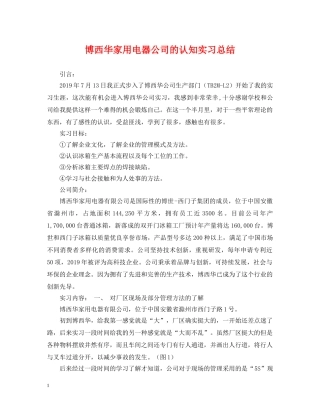 博西华家用电器公司的认知实习总结 