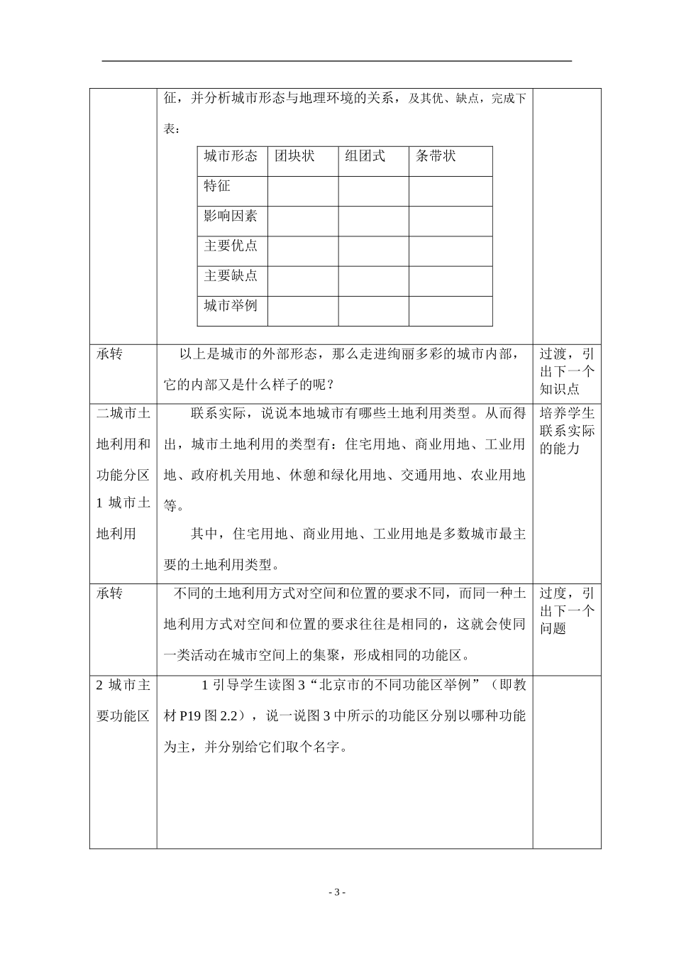 人教版必修2地理：21城市内部空间结构教案_第3页