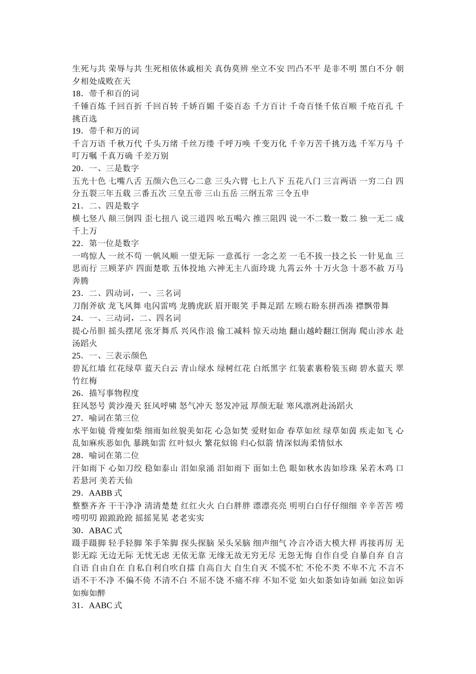 小学语文五年级六年级成语归类_第2页