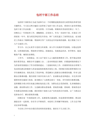 包村干部工作总结 