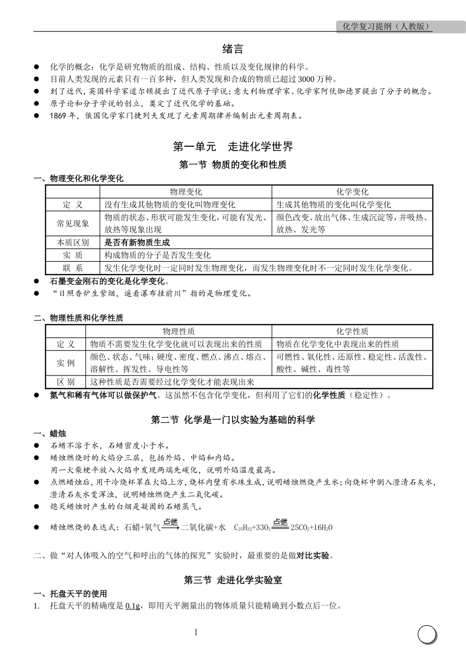 化学初三九年级复习教案知识点总汇_第3页