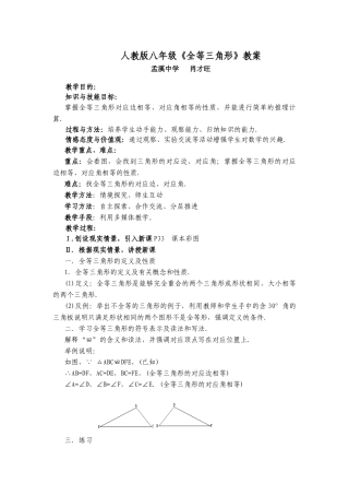 《全等三角形》教案
