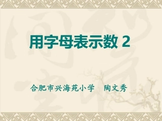 用字母表示数2