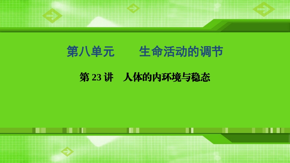 第23讲人体的内环境与稳态_第1页