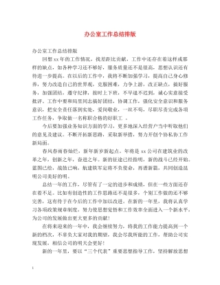 办公室工作总结排版 (2) 