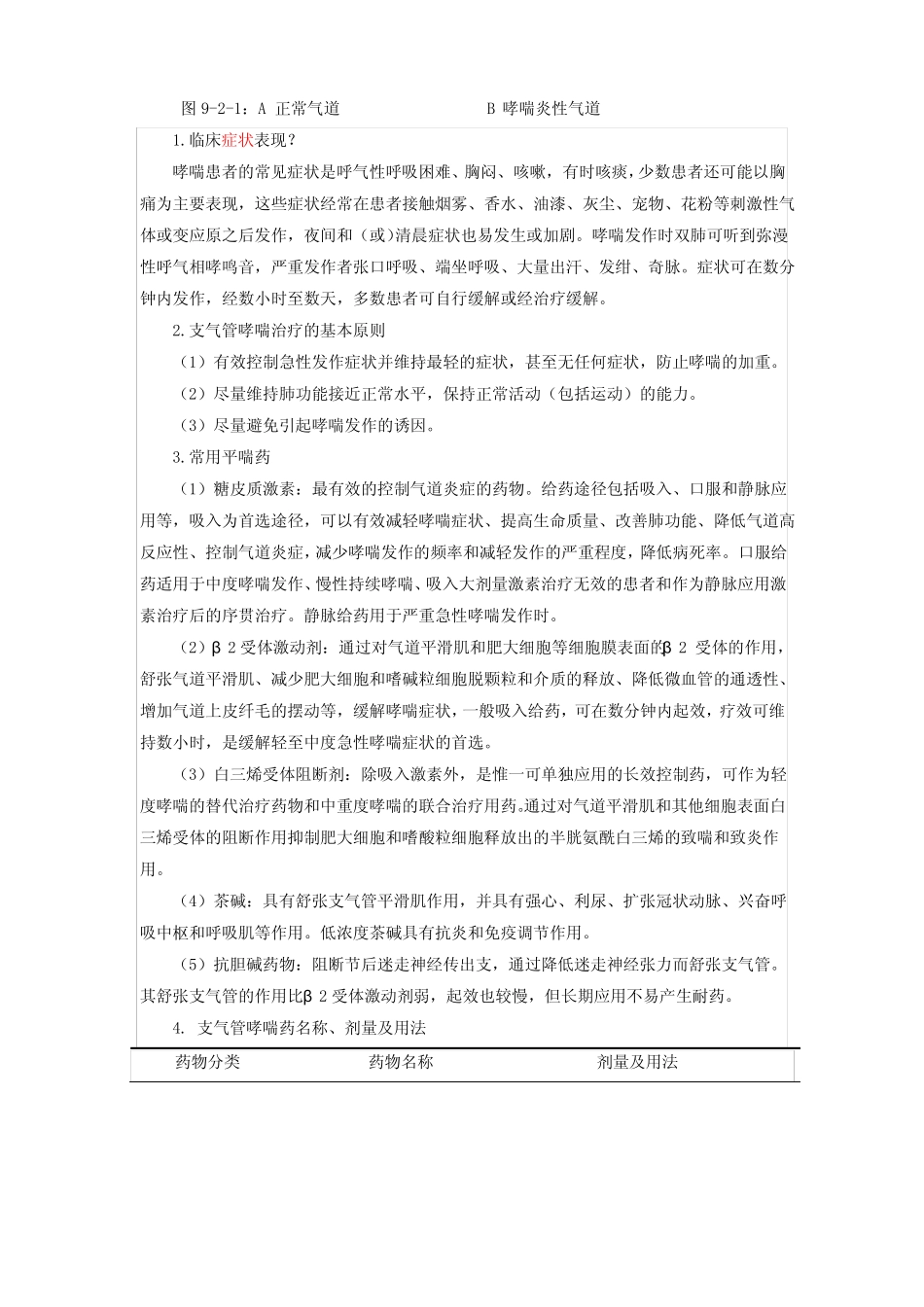 项目九药物治疗方案制订与评价呼吸系统_第2页