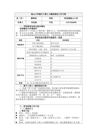 独山小学提升工程20方案