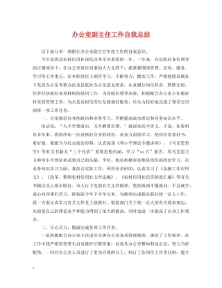 办公室副主任工作自我总结 