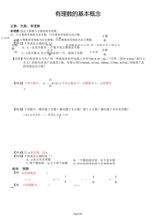 有理数的基本概念与绝对值