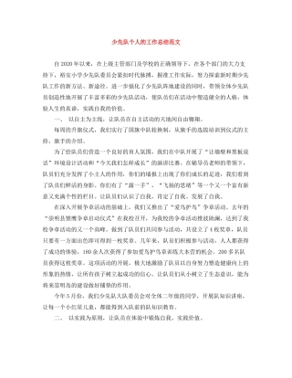 少先队个人的工作总结范文