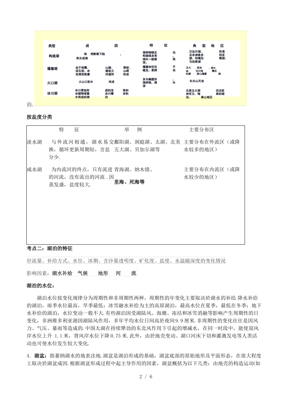 高三地理微专题湖泊小专题练习精选_第2页