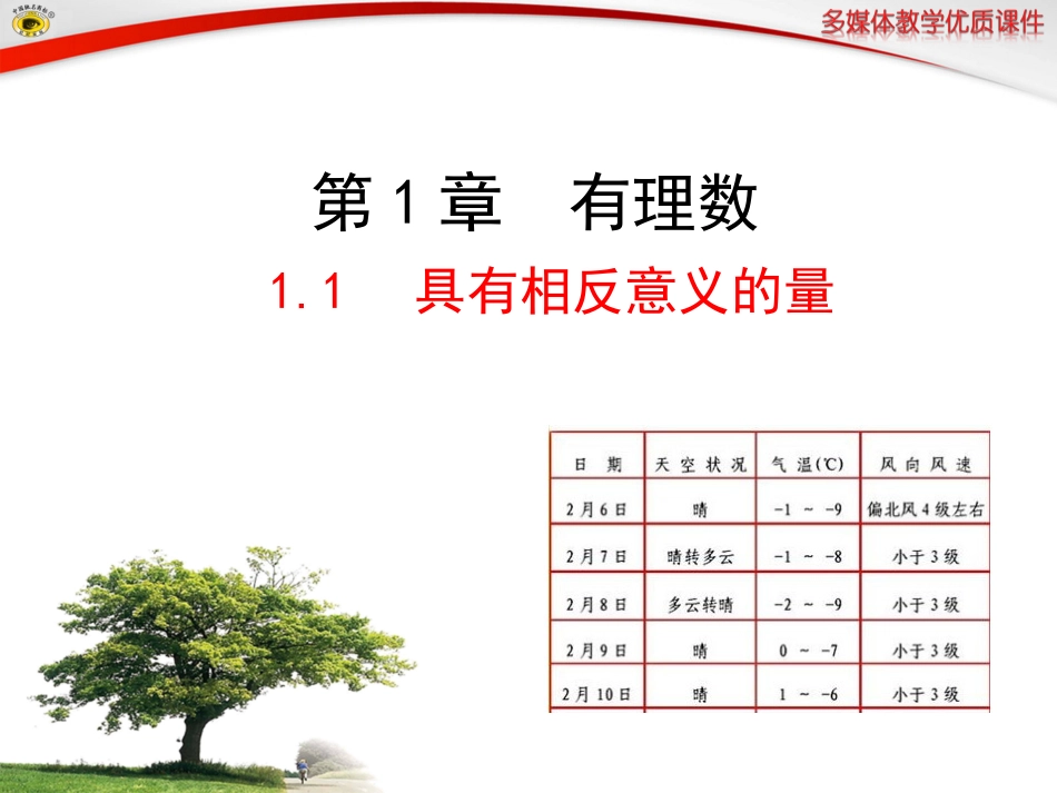 具有相反意义的量 ()_第1页