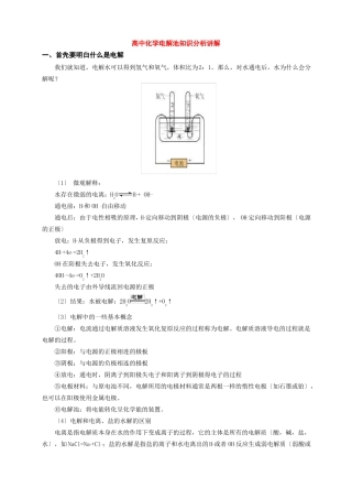 高中电解池例题分析讲解