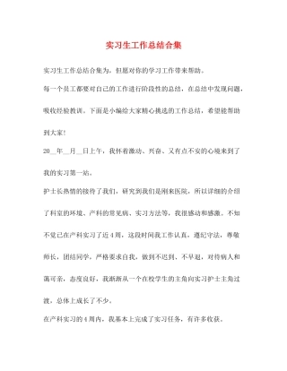 实习生工作总结合集