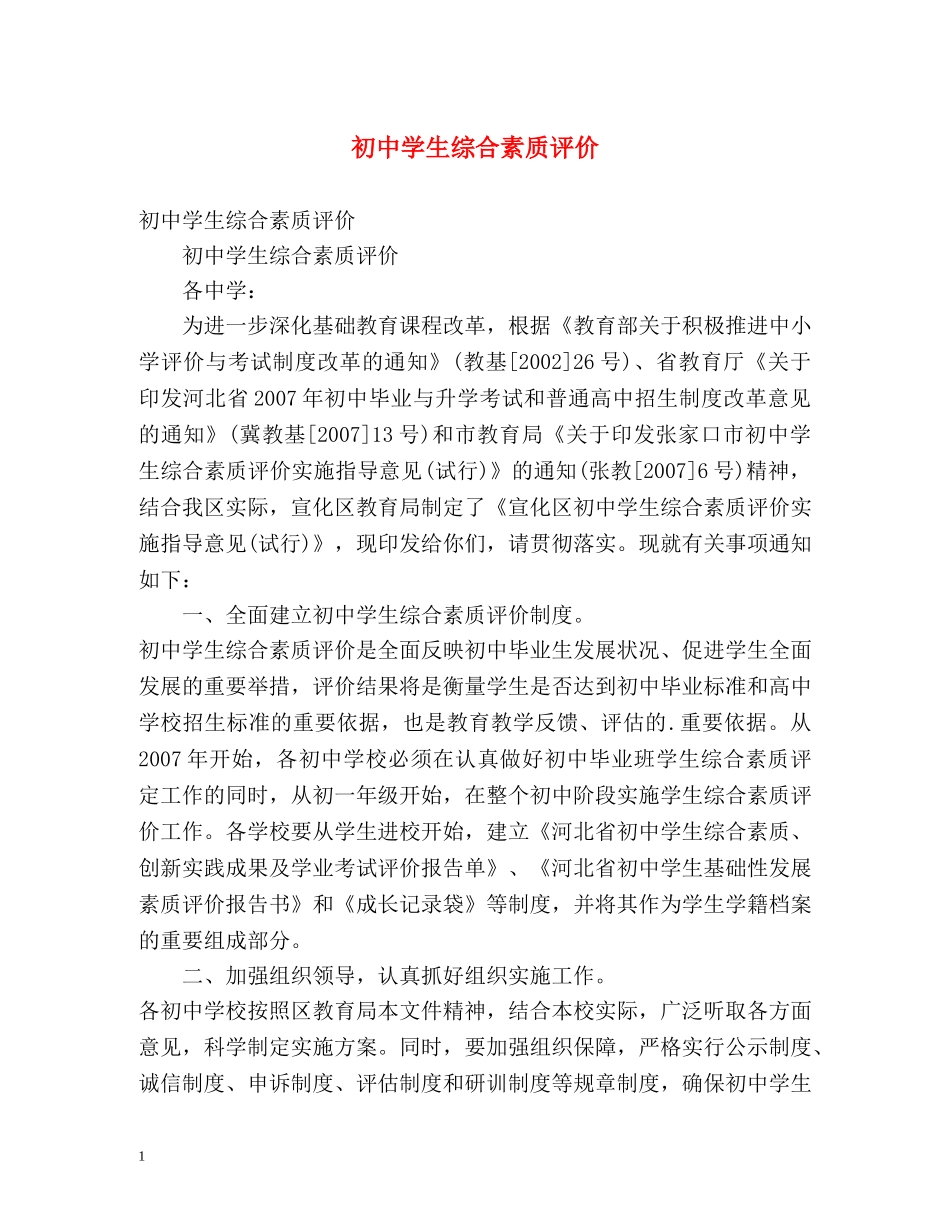 初生综合素质评价 _第1页