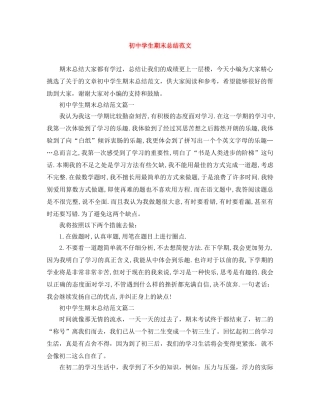 初生期末总结范文 