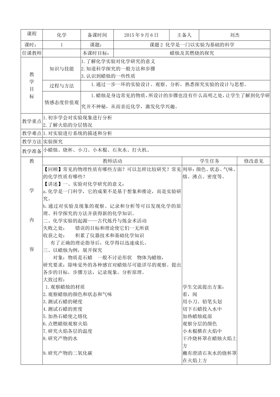 蜡烛及其燃烧的探究_第1页